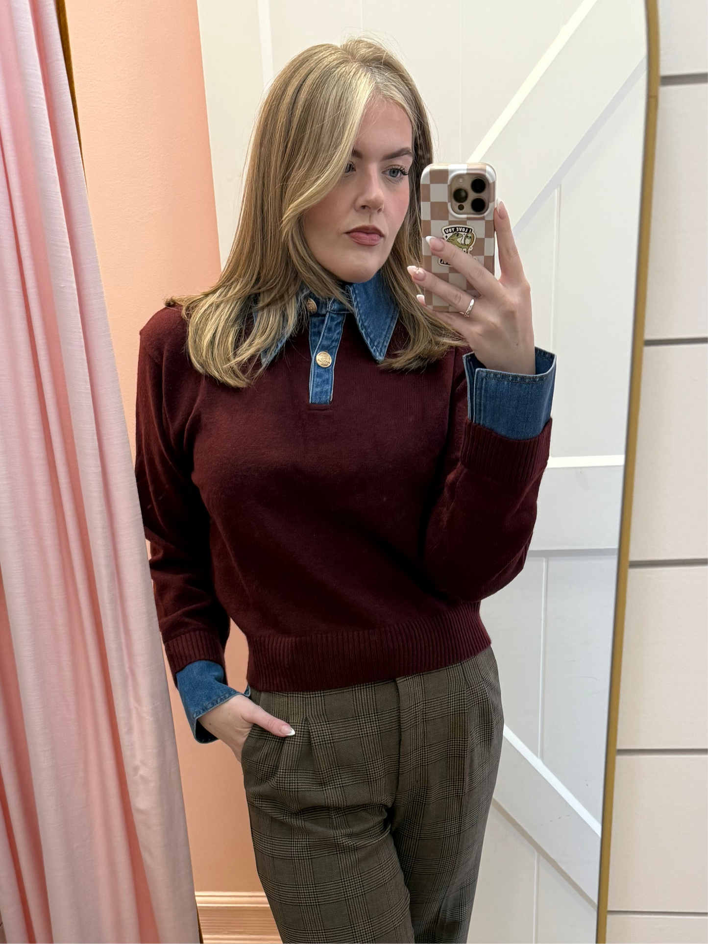Ivy League Mixed Media Sweater
