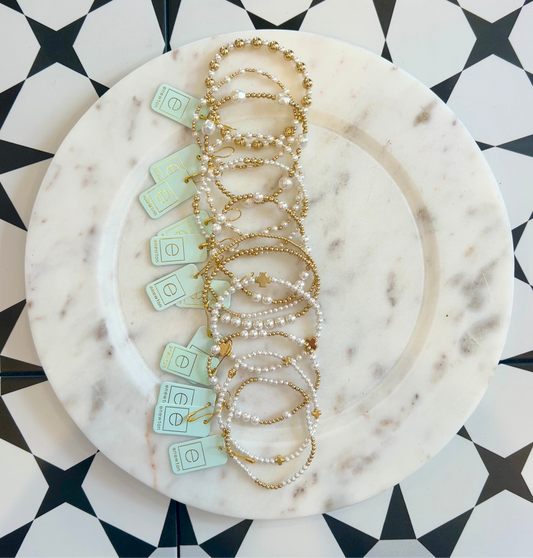 enewton admire gold 3mm bead bracelet - pearl