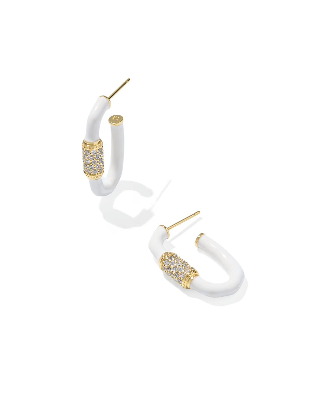 Kendra Scott- Emery Enamel Hoop Small (Ivory)