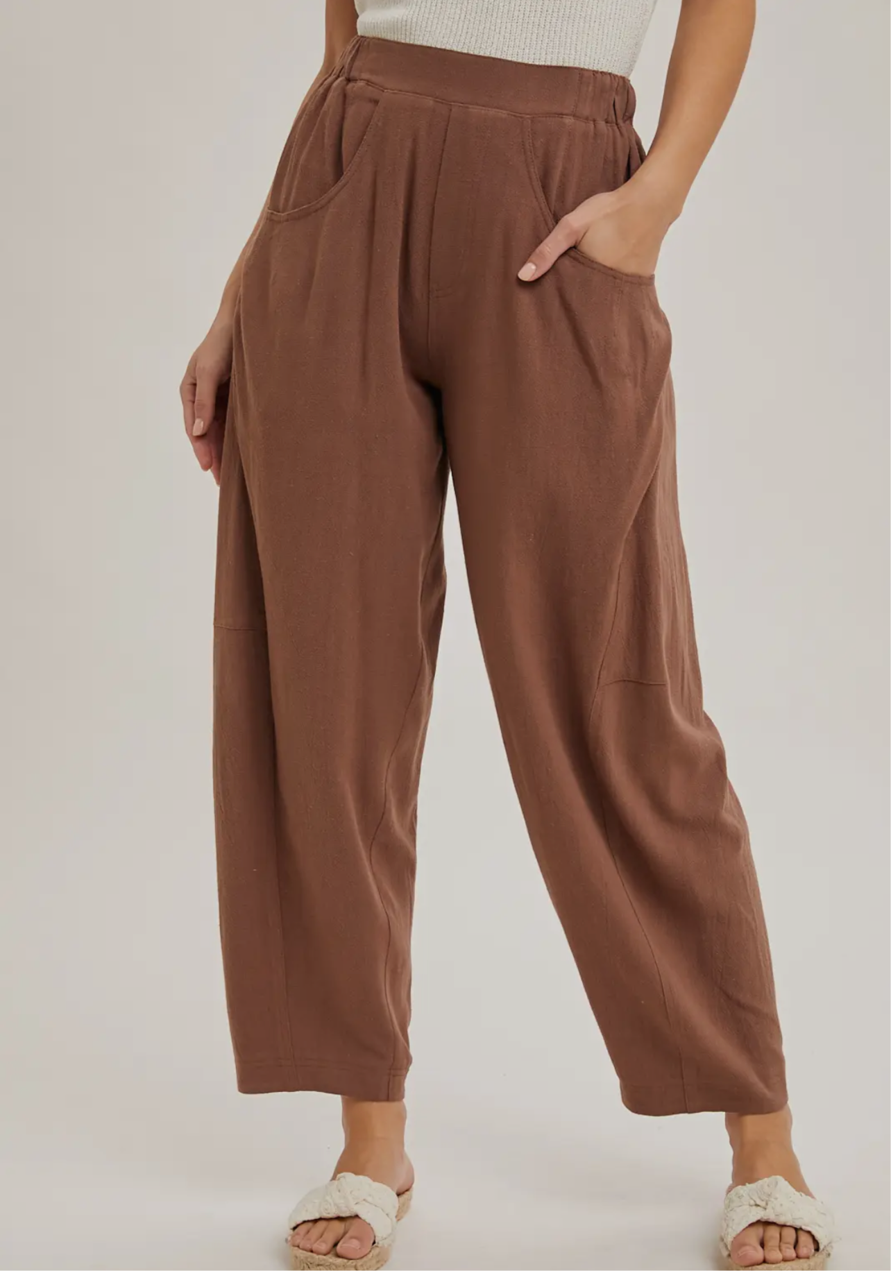 The Drift Linen Barrel Pant