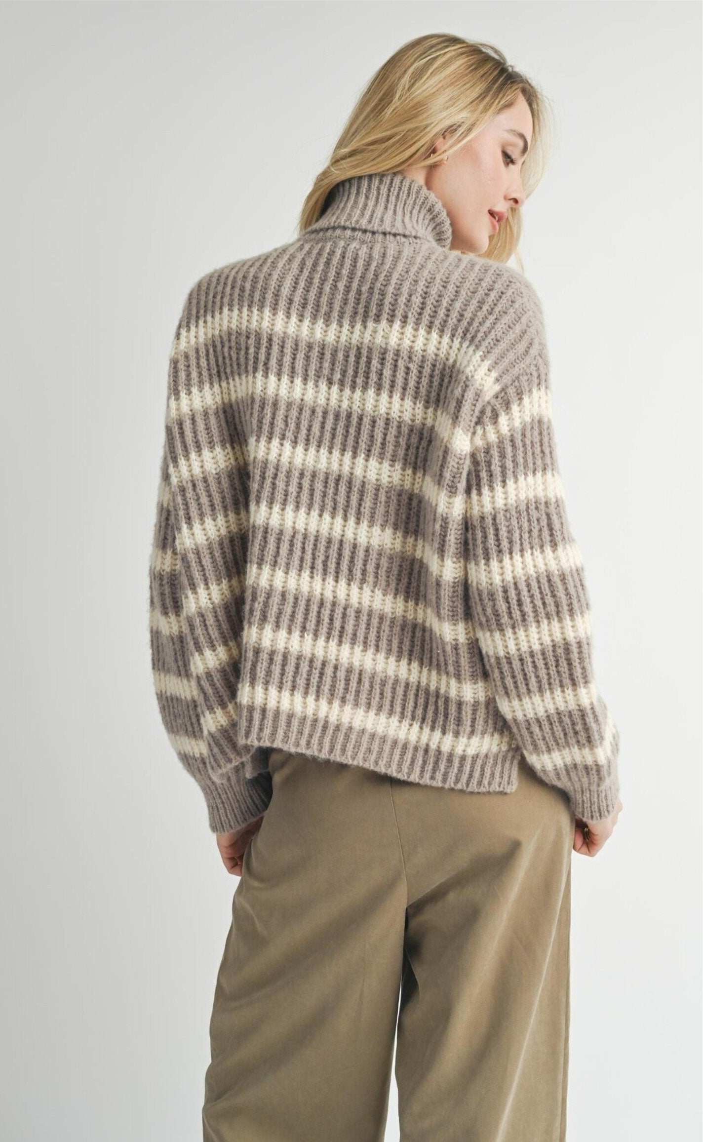 Aki Turtle Neck Striped Sweater