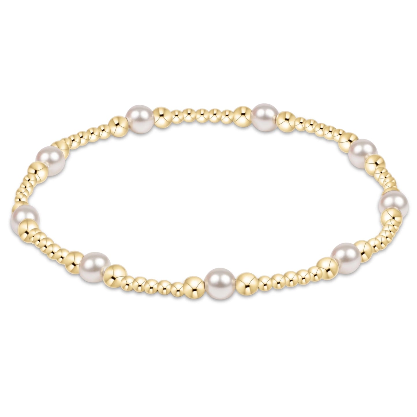enewton classic purpose pattern 4mm bead bracelet - pearl