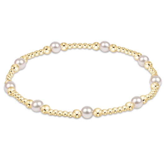 enewton classic purpose pattern 4mm bead bracelet - pearl