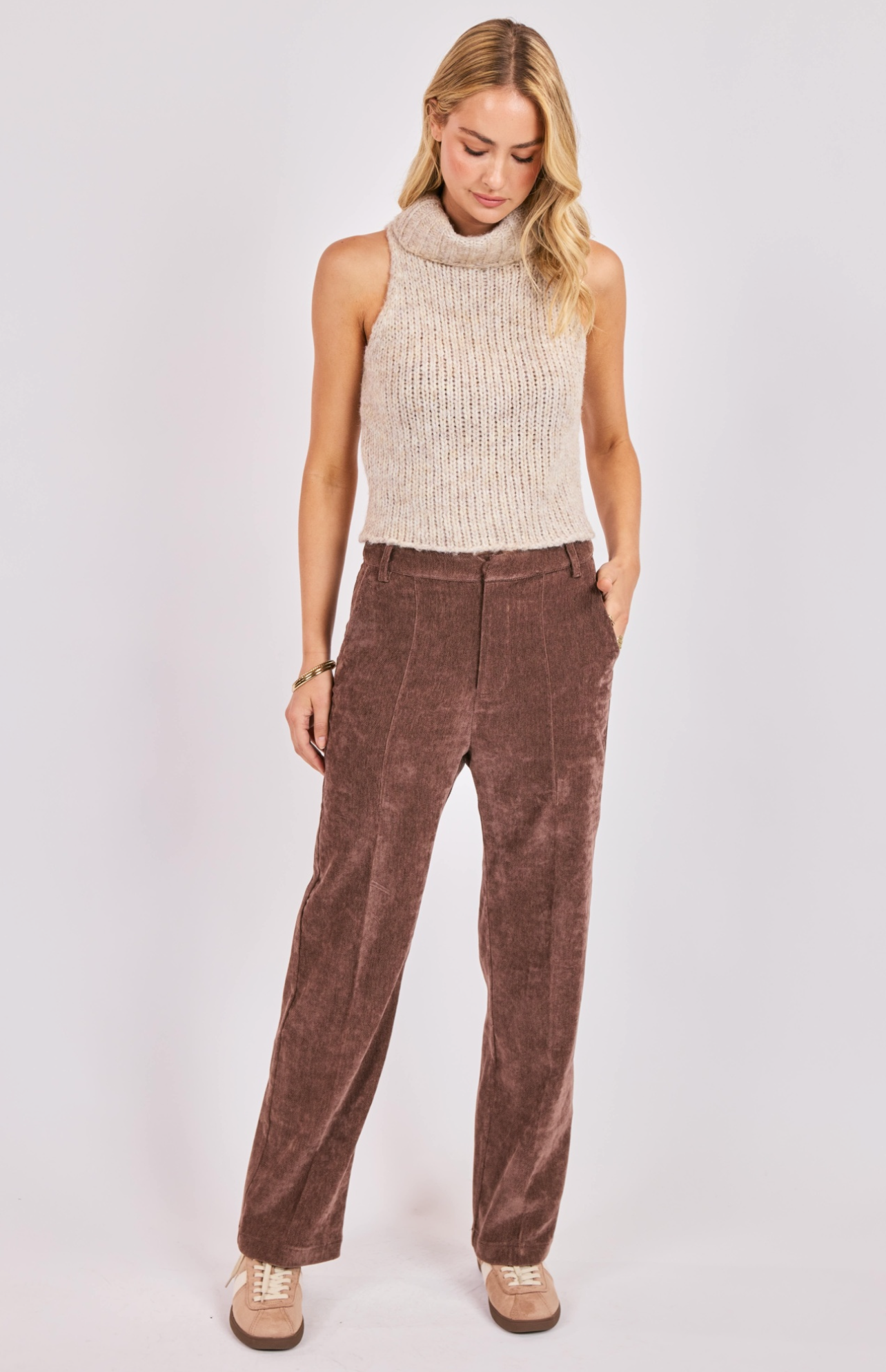 Saylor Turtleneck Sleeveless Sweater