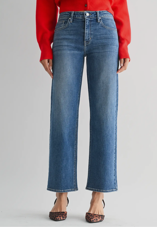 OMW Midrise Slim Wide Leg Denim