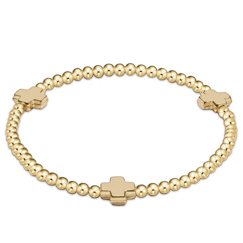 enewton signature cross bracelet- Gold 3mm