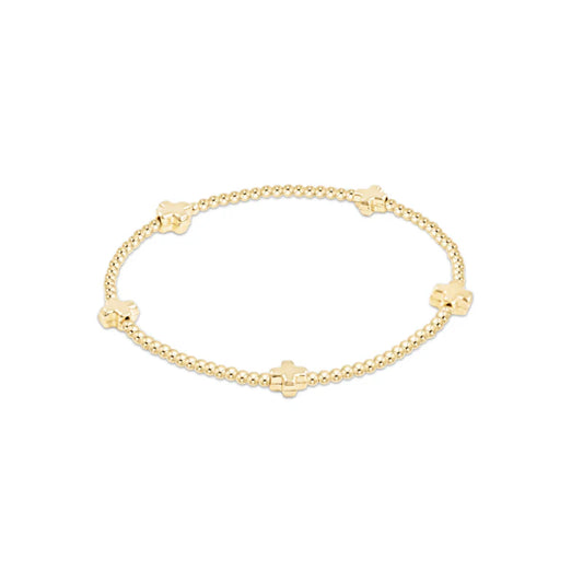 enewton signature cross bracelet- Gold 2mm