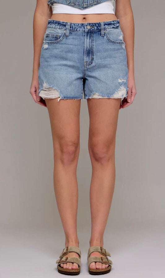 Finn High Rise Denim Short