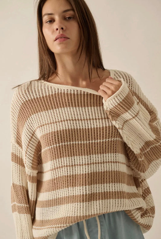 Latte Crocheted Sweater