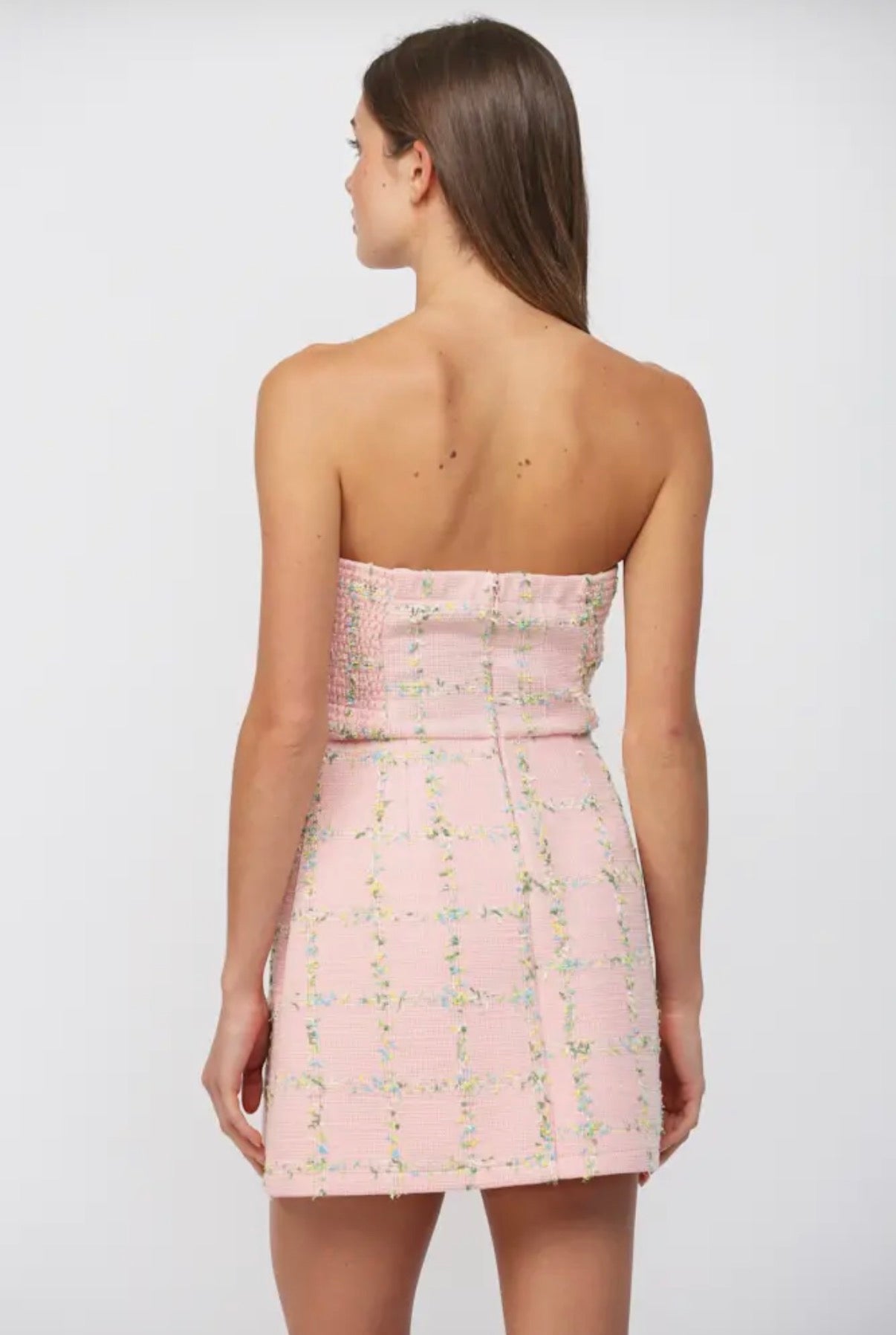 Twirl in Tweed Strapless Mini Dress