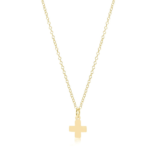 16" necklace gold - signature cross gold charm