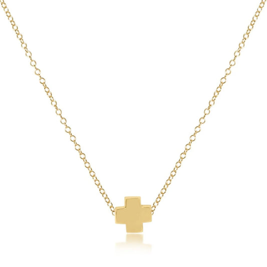 16" necklace gold - signature cross gold