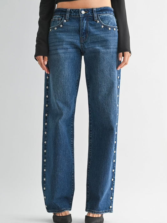 Star Studded Baggy Denim