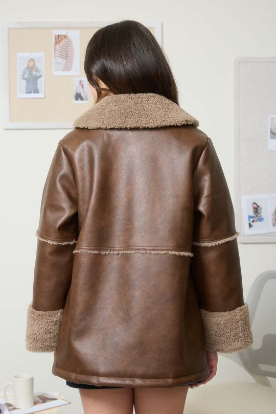 Hot Cocoa Leather Coat - SALE