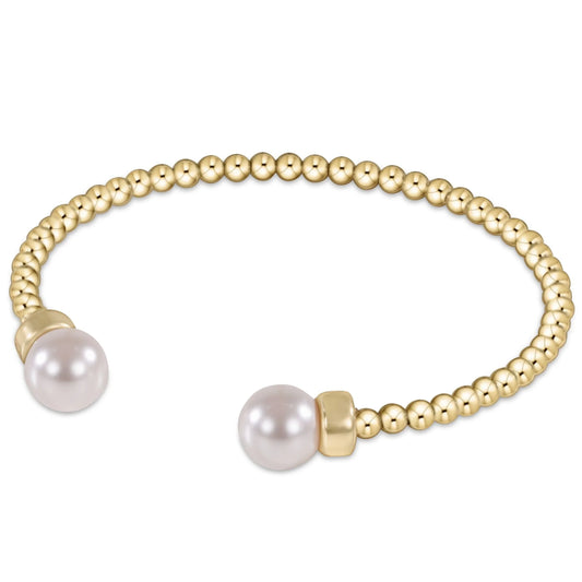 enewton classic beaded cuff pearl 3mm gold