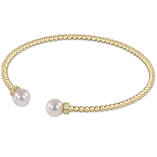 enewton classic beaded cuff pearl 2mm gold