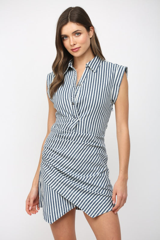Polly Pinstripe Minidress