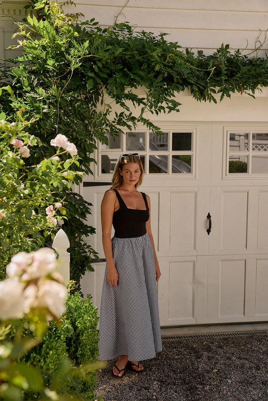 Annalise Dress - Black and White Seersucker
