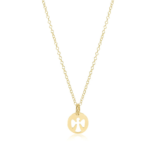 enewton 16" Necklace Guardian Angle small gold disc
