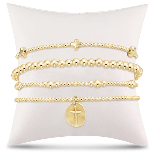 enewton classic gold 2mm bead bracelet - inspire small gold charm
