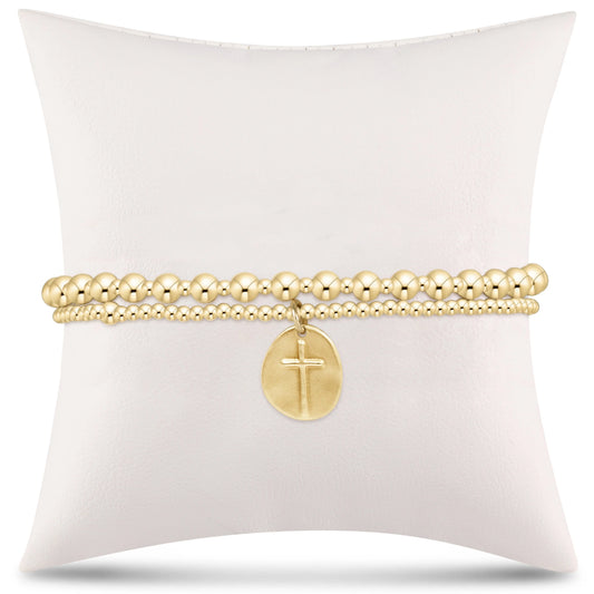 enewton classic gold 2mm bead bracelet - inspire small gold charm