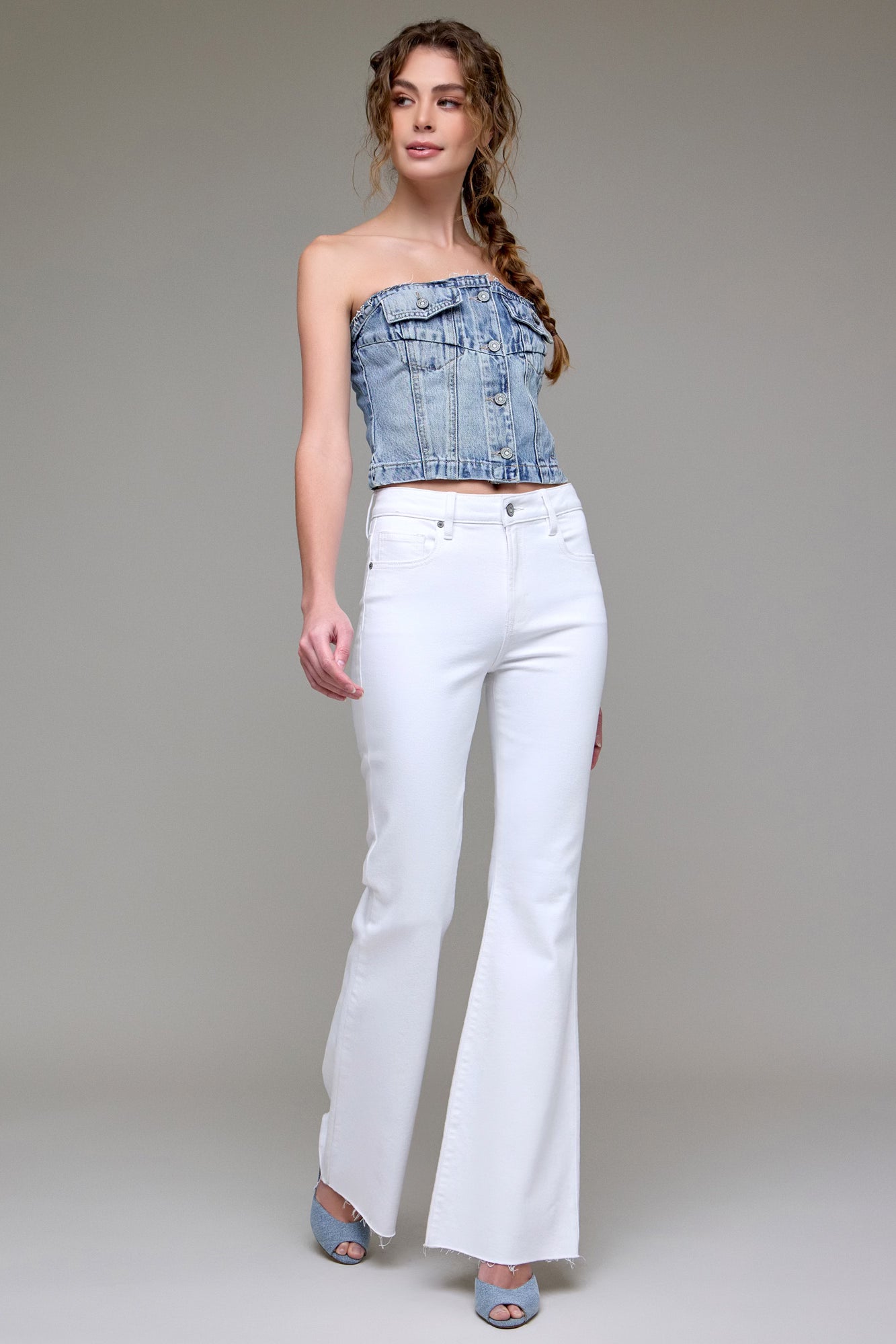 Dress to Impress White Bootcut Denim