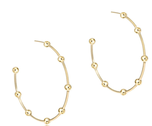 enewton beaded simplicity 1.5" post hoop - 4mm - Gold