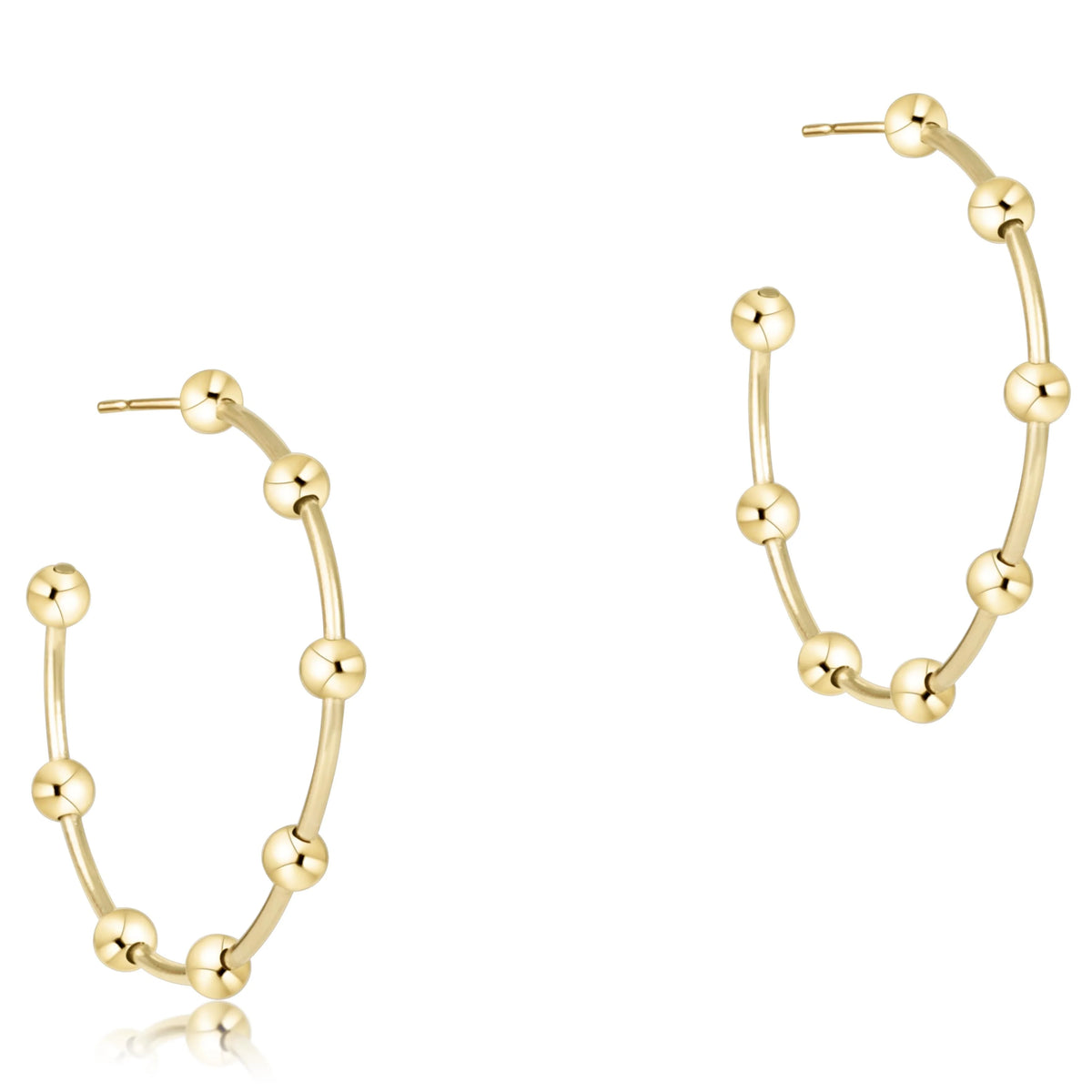 Beaded Simplicity 1.5 Post Hoop Gold 4mm