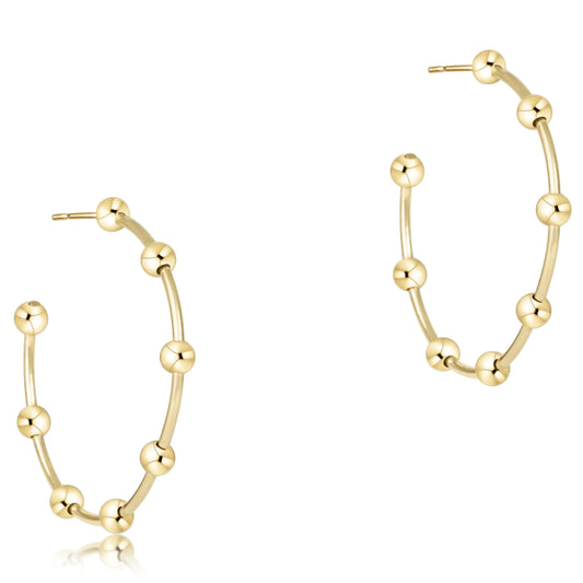 Beaded Simplicity 1.5 Post Hoop Gold 4mm