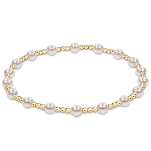 enewton classic sincerity pattern 4mm bead bracelet- Pearl