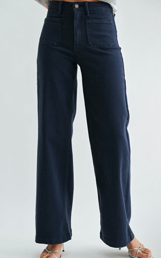 Tate Navy Patch Pocket Trousers