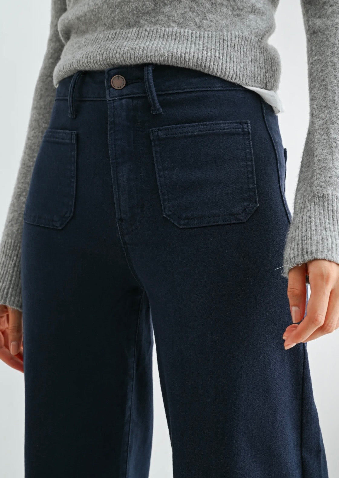 Tate Navy Patch Pocket Trousers