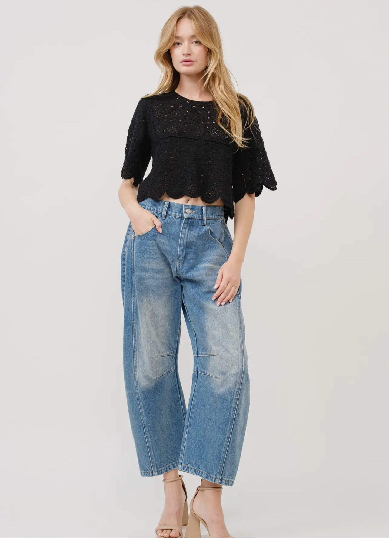 Darted Barrel Denim