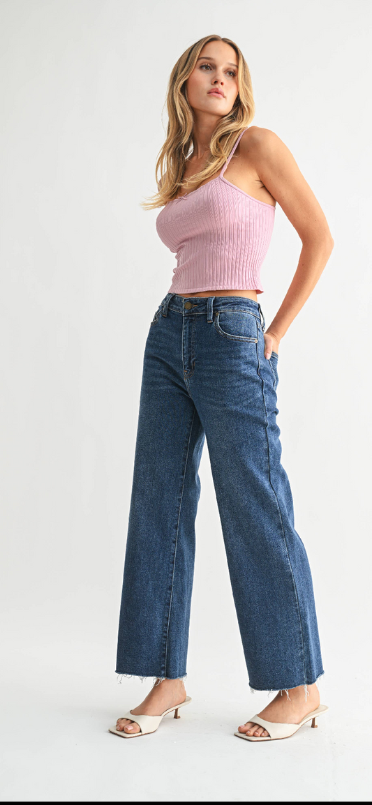 Maggie Slim Wide Leg Denim - NEW COLOR