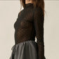 Midnight Bloom Sheer Mesh Top