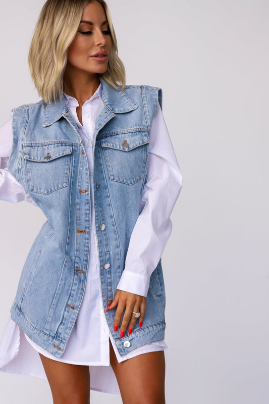 Nash Oversized Denim Vest - One left