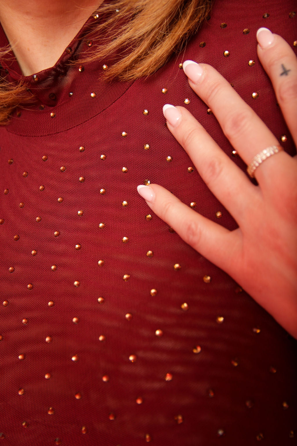 Star Studded Mock Neck