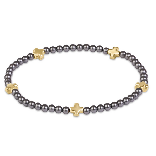 signature cross pearl dark grey 3mm