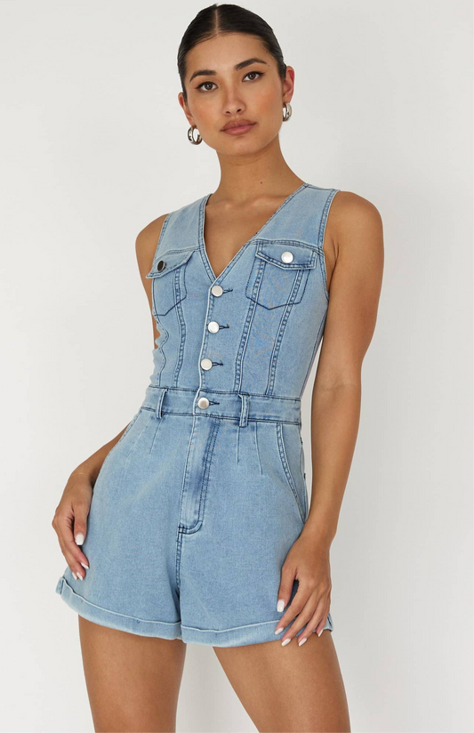 Edie Denim Romper