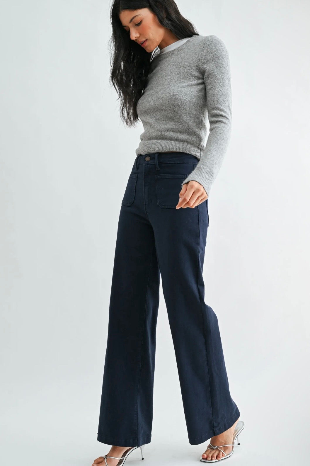 Tate Navy Patch Pocket Trousers