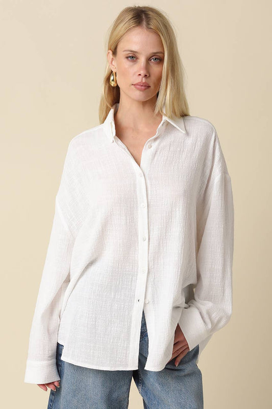 Mila Lightweight Gauzy Button Down