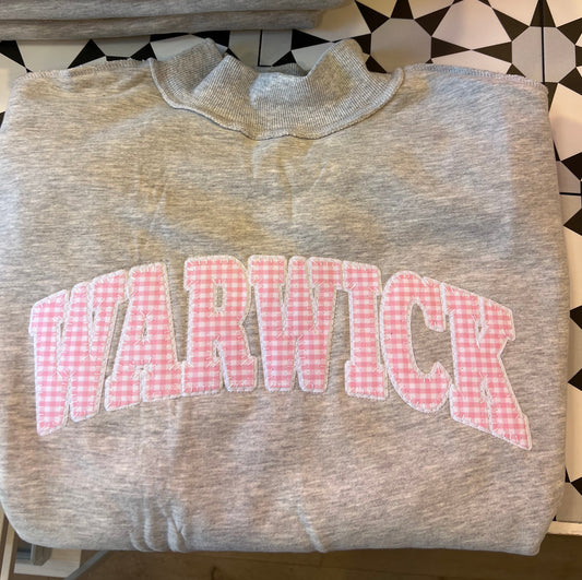 Pink Warwick Gingham Mockneck
