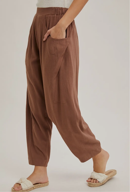 The Drift Linen Barrel Pant