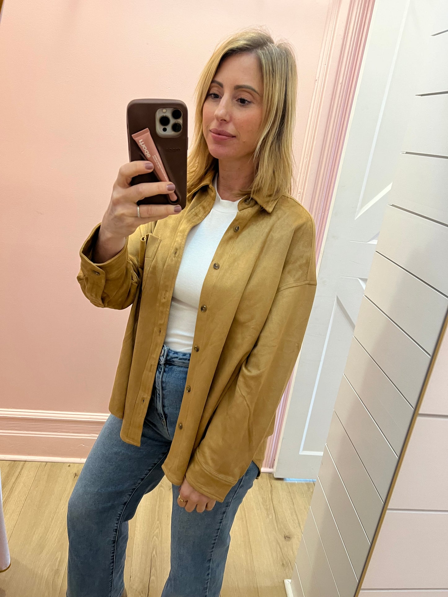 In The Orchard Suede Button Down