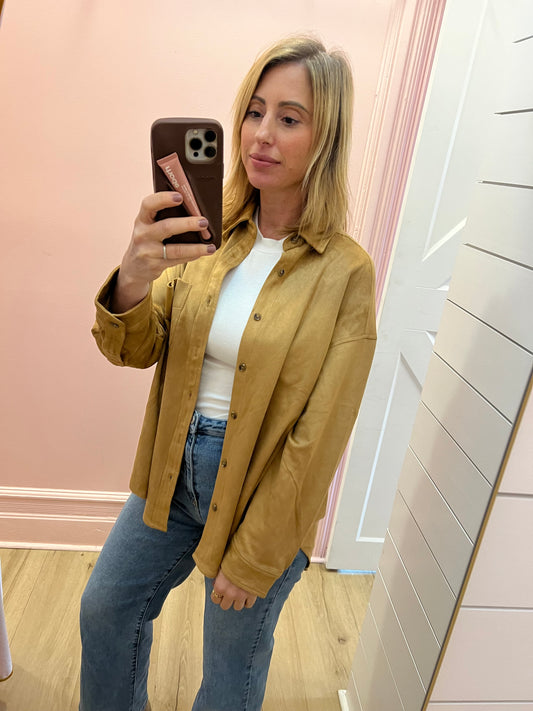 In The Orchard Suede Button Down