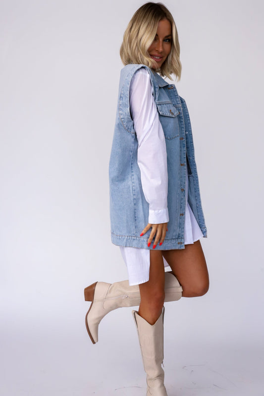 Nash Oversized Denim Vest - One left