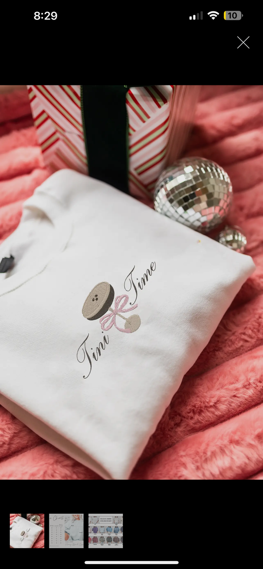 Tini Time Embroidered Crewneck