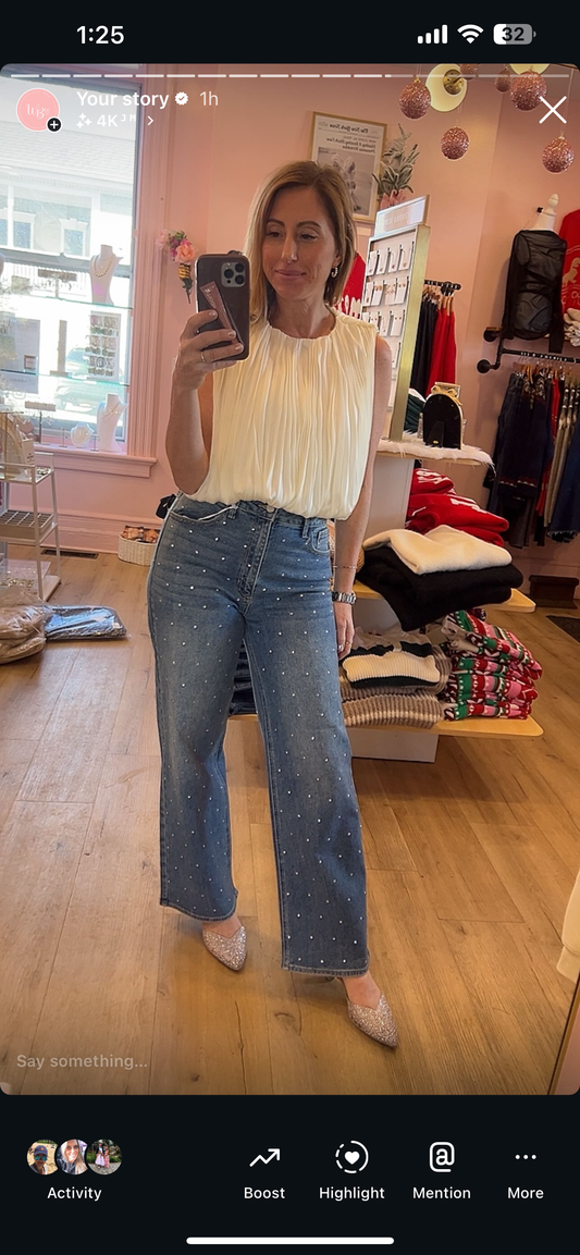 Glam Rhinestone Denim