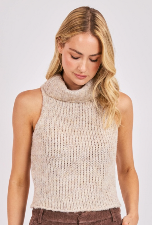 Saylor Turtleneck Sleeveless Sweater