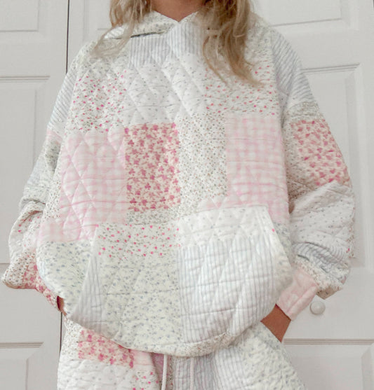 Quilted Patchwork Hoodie